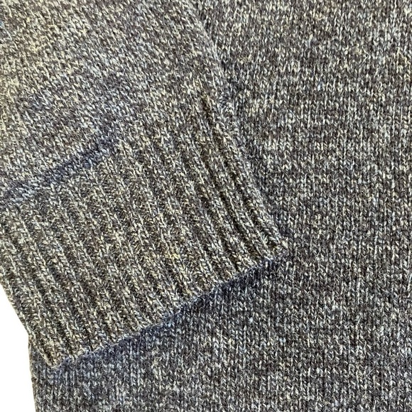 J. Crew 1/4 Zip Mock Neck Wool Knit Sweater Marled Navy Blue Casual Sz L Tall - Picture 7 of 15
